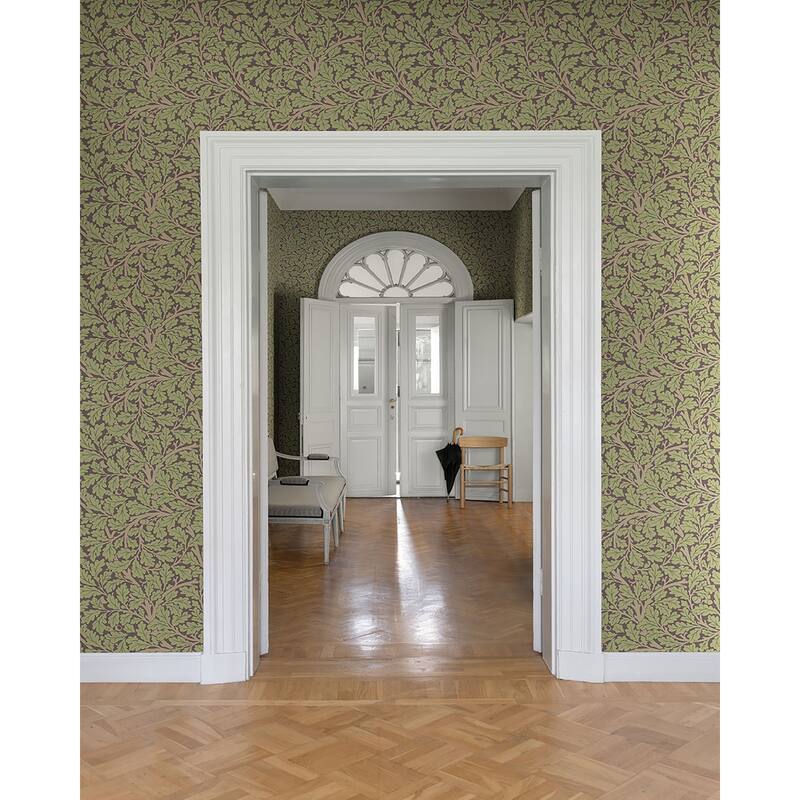 A-Street Prints Oak Tree Plum Leaf Wallpaper