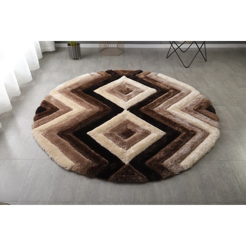 Mateos Shag Collection Geometric Area Rug