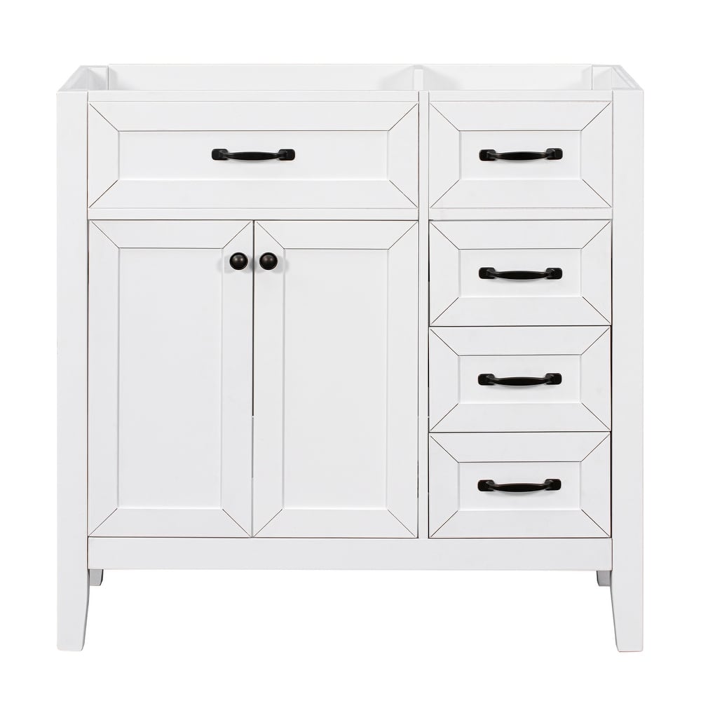 (Base Only) 36" Bathroom Vanity without Sink, Bathroom Cabinet with Drawers