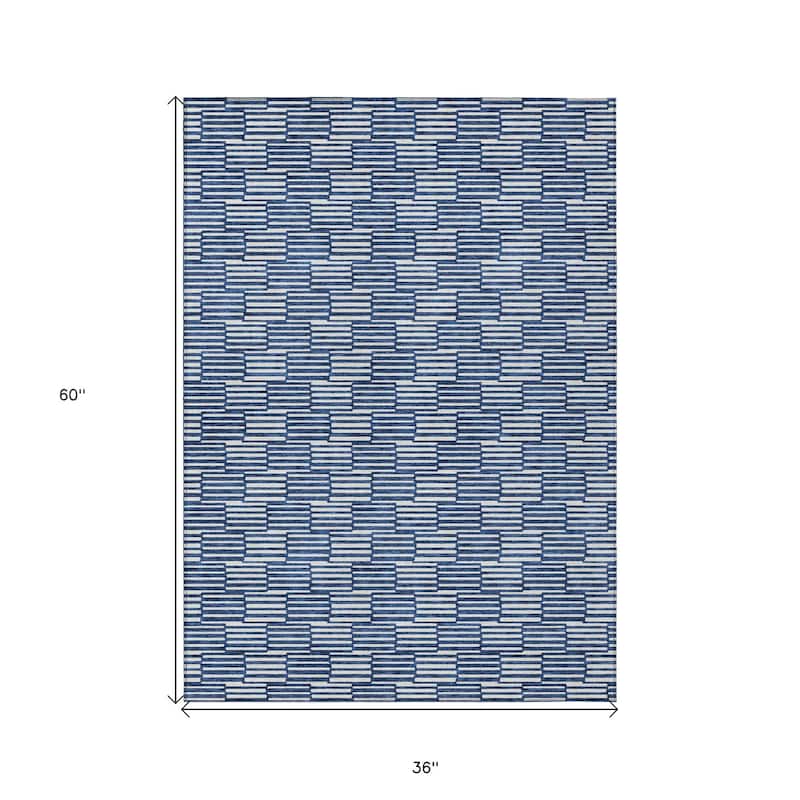 HomeRoots Geometric Transitional Rectangle Outdoor Rug
