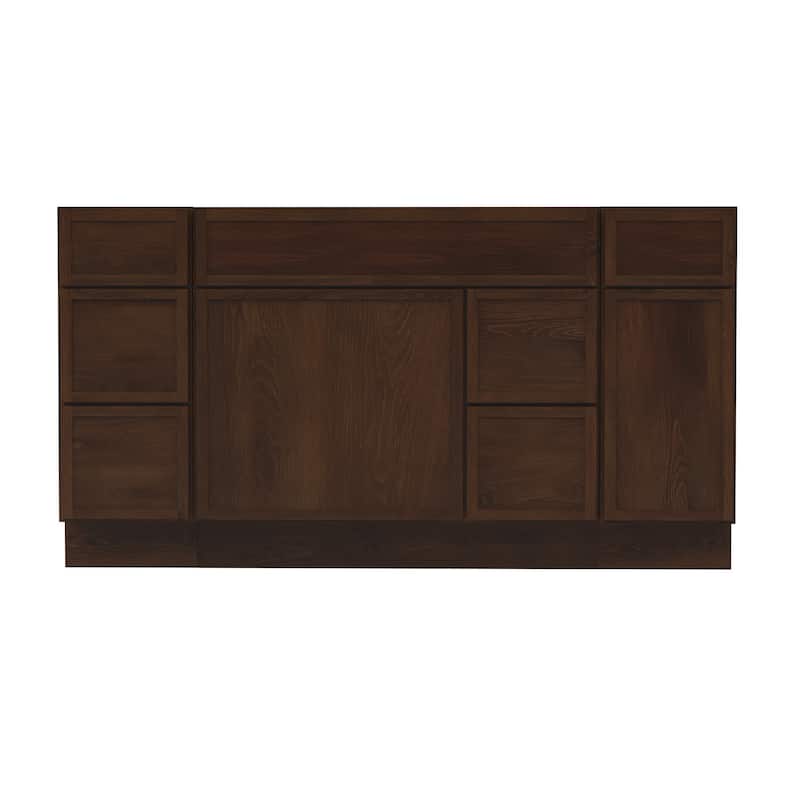 Vanity Art 60" Birch Freestanding Bathroom Vanity Cabinet without Top