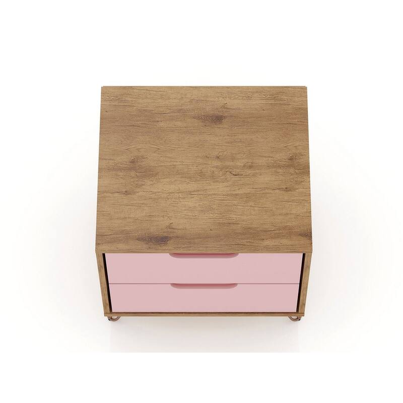 Manhattan Comfort Rockefeller 2-Drawer Nightstand (Set of 2)