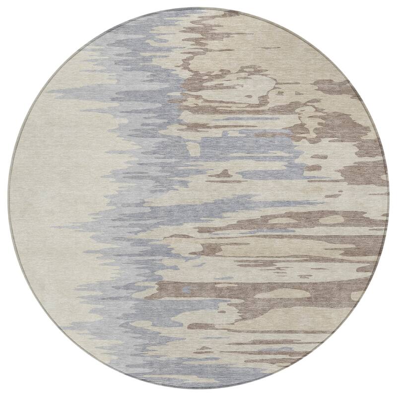 Machine Washable Indoor/ Outdoor Brushstrokes Ombre Chantille Rug
