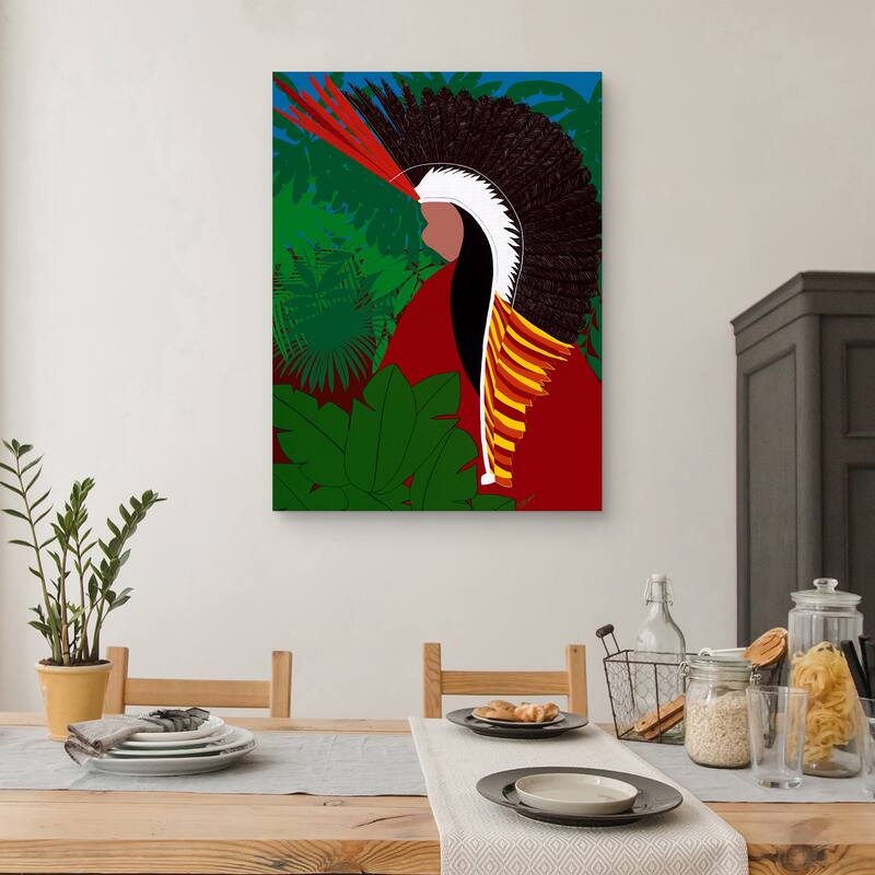 Yawanawa Amazon Rainforest Shaman by Synthia SAINT JAMES Canvas Art Print