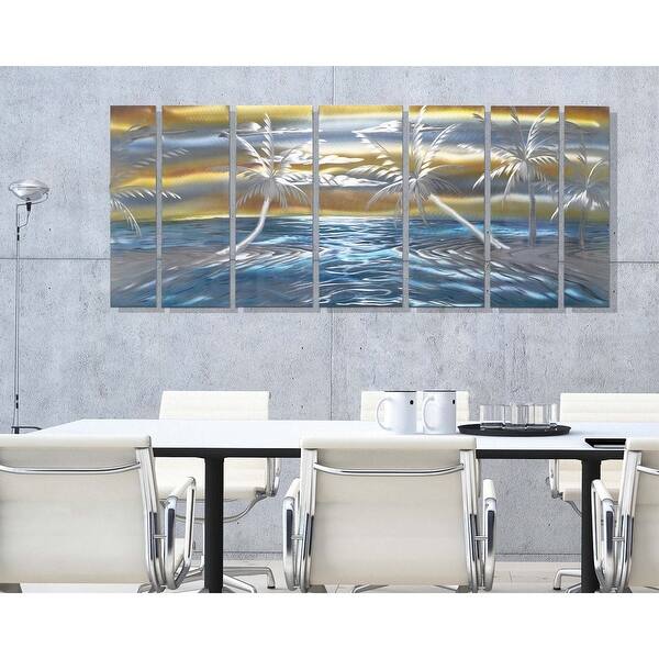 Shop Statements2000 Tropical Metal Wall Art Panels Beach Ocean Decor Painting By Jon Allen Tropical Paradise Overstock 27747671
