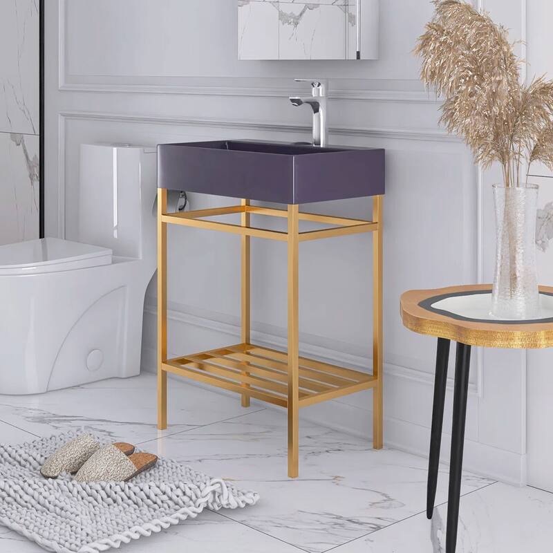24" Freestanding Bathroom Vanity with Ceramic Sink - 23.62'' x13.98'' x 33.46''