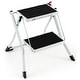 Folding 2 Step Ladder Wiht Anti-slip Pedal And Large Foot Pads - Black 