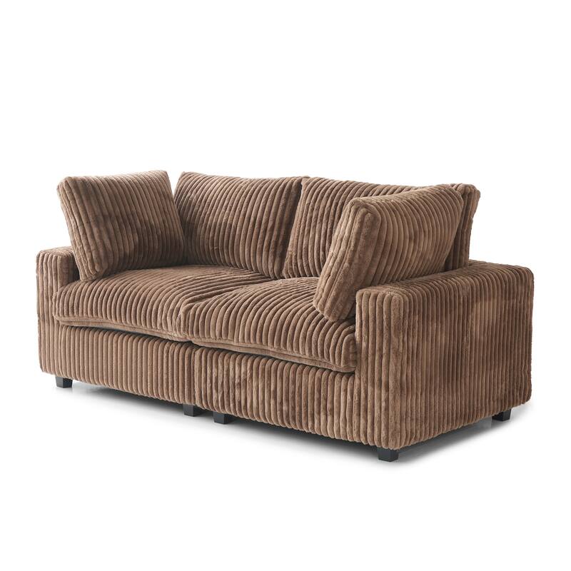 78.74" Soft Plush Modular Sectional Loveseat Sofa Upholstered Couch