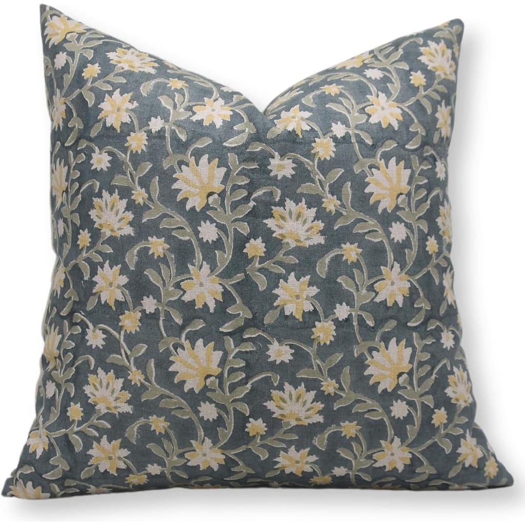 Fabdivine Linen Farmhouse Block print pillow Cover