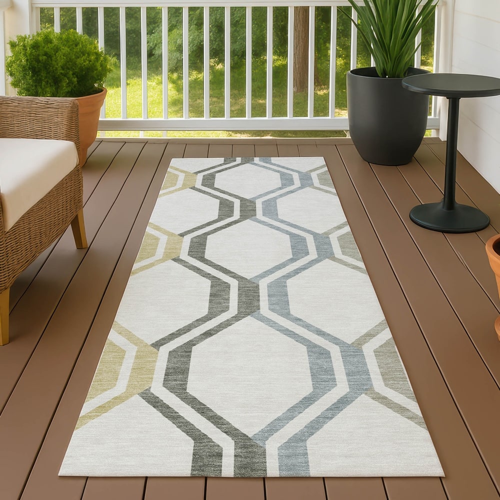Machine Washable Indoor/ Outdoor Contemporary Dimensions Chantille Rug