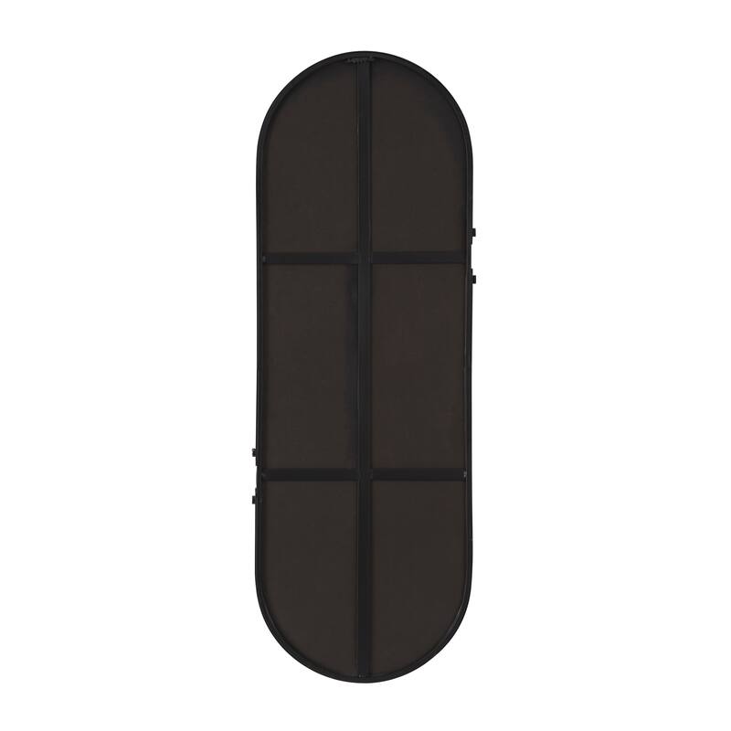 Metal Oval Wall Mirror - Black - CosmoLiving by Cosmopolitan - 2"W x 15"L x 43"H