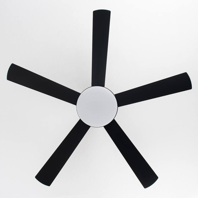 52" Rustic Plywood Reversible Flush Mount Smart Dimmable Ceiling Fan with Light and APP Control
