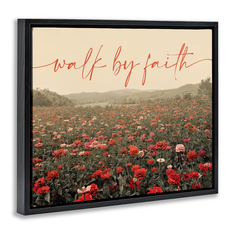 Stupell Walk By Faith Garden Framed Floater Canvas Wall Art Design By GAIL PECK