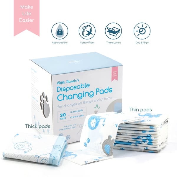 slide 2 of 5, Little Martin's Disposable Changing Pads - 30 Counts - Multi Multi