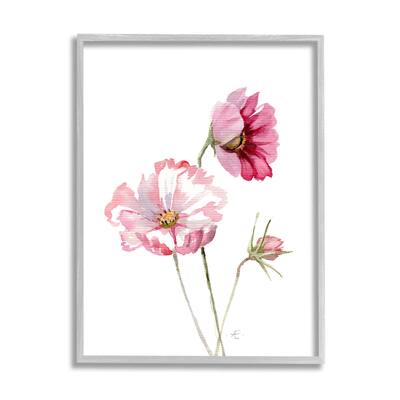 Stupell Pink Cosmo Florals Spring Bloom Floral Watercolor Framed Wall Art