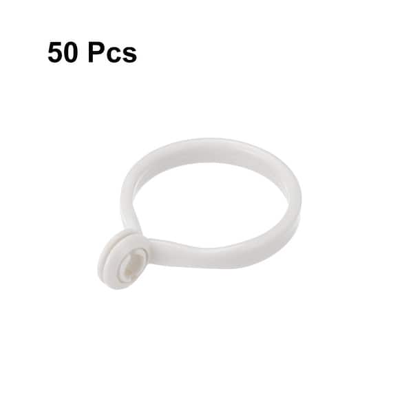 Curtain Rings Plastic Drapery Ring w Snap Closure for Curtain Rods