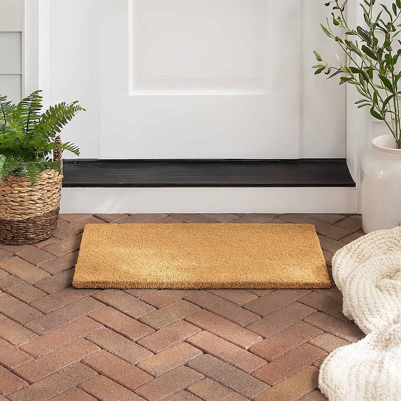 Front Door Mat Coir Coco Fibers Rug 24x13 Inch Natural - 13 W x 24 L x 5/8 H
