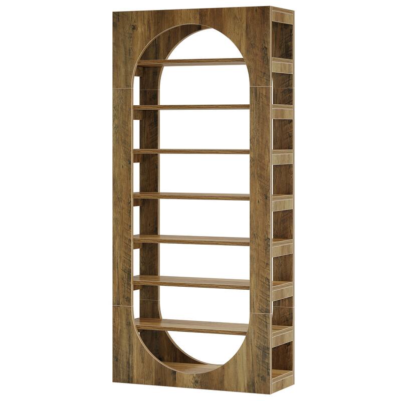 8-Tier Arched Bookshelf and Bookcase for Living Room Office