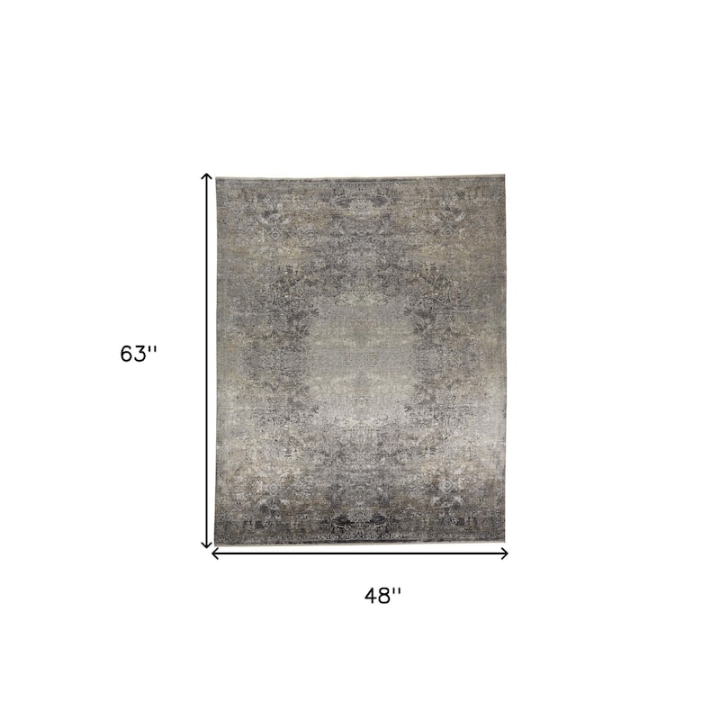 HomeRoots Oriental Bohemian Rectangle Area Rug - 63 in. x 48 in. x 0.22 in.