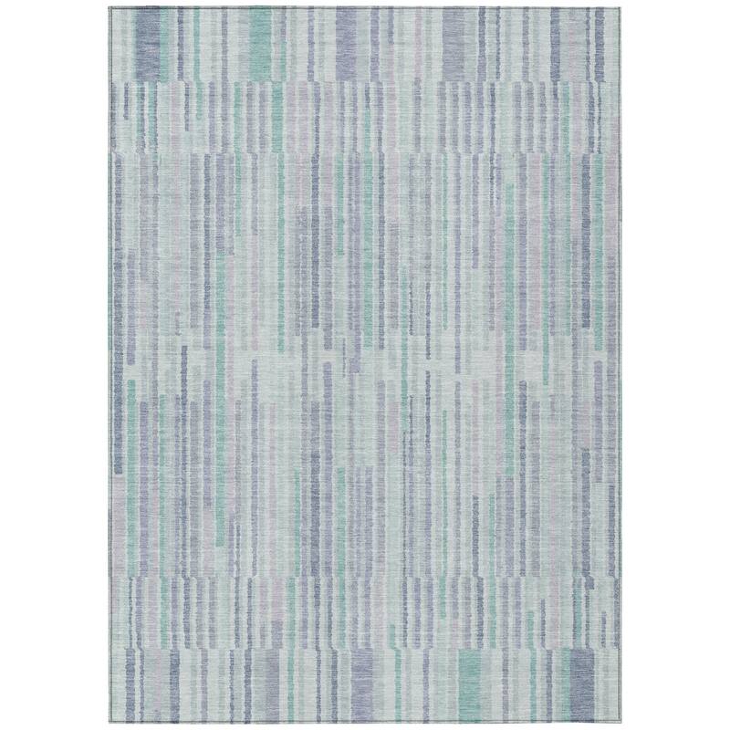 HomeRoots Striped Transitional Rectangle Outdoor Rug