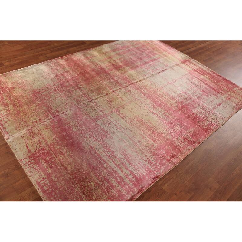 Contemporary Abstract Indian Area Rug Hand-Knotted Wool Carpet - 5'6"x 7'6"