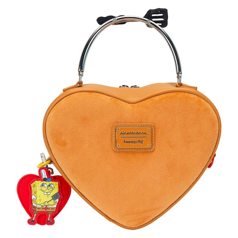 Spongebob Squarepants Krabby Patty Plush Heart Figural Crossbody Bag