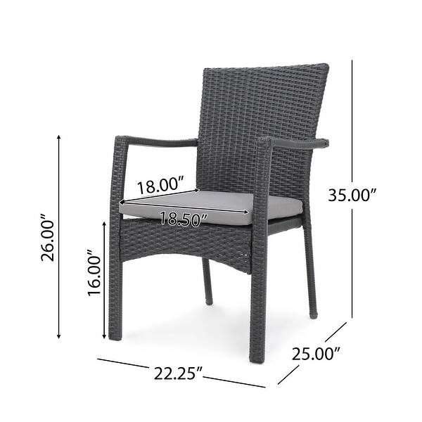 dimension image slide 3 of 4, Davenport Outdoor 9 Piece Wood and Wicker Expandable Dining Set by Christopher Knight Home