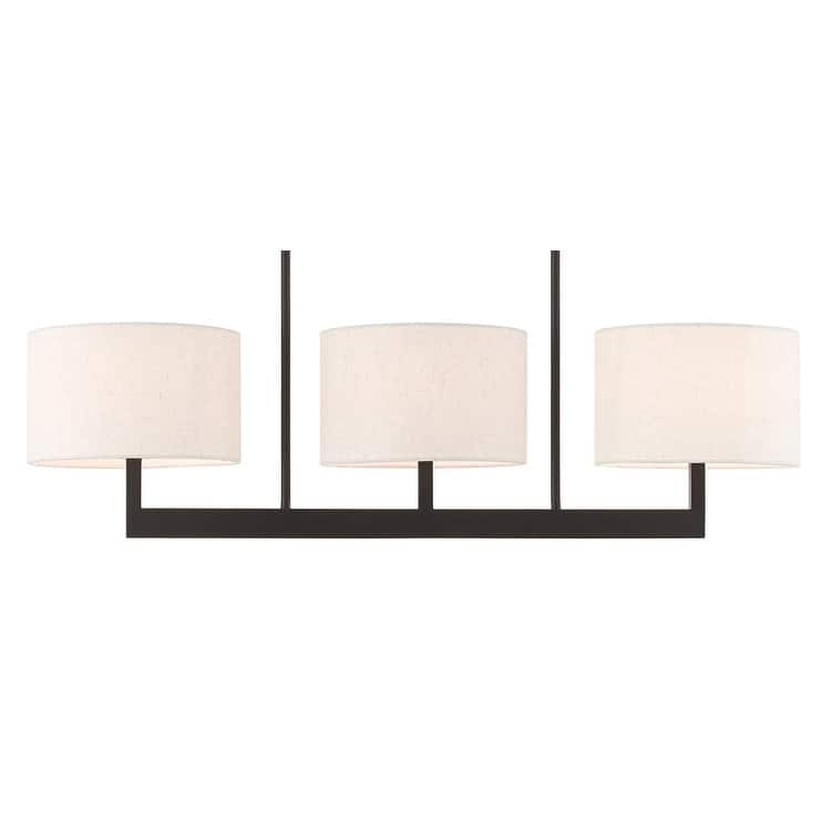 Livex Lighting Hayworth 3 Light 11" Wide Linear Chandelier with Fabric