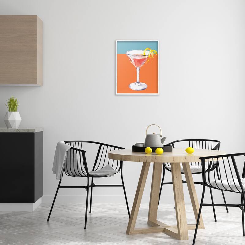 Stupell Cocktail on Blocked Hues Framed Giclee Art Design By Susan Jill