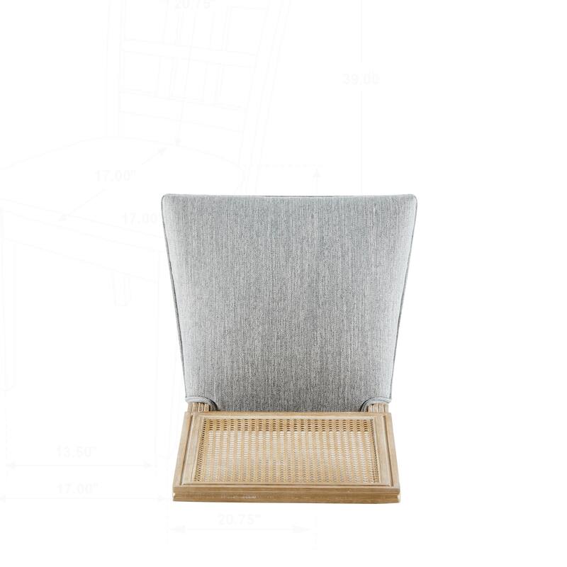 Exquisite French Country Dining Chairs with Stylish Cane Backrest and Comfy Upholstered Seats