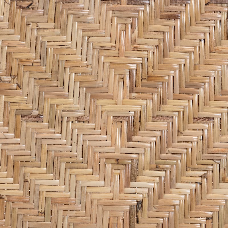 Parthenia Mid-Century Modern Two-Tone Black and Walnut Brown Finished Mahogany Wood and Natural Rattan Dining Chair