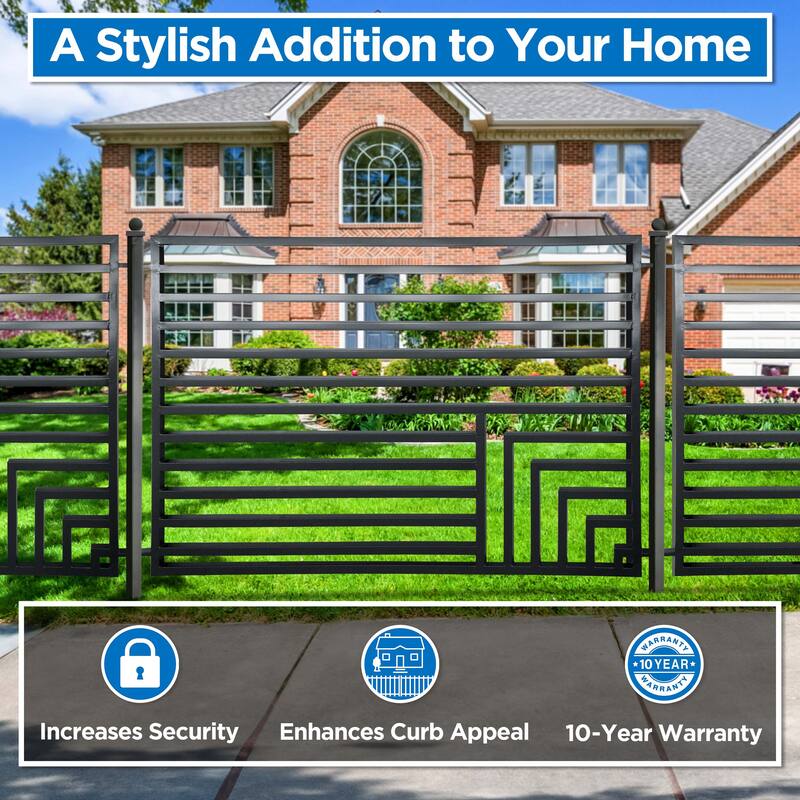 ALEKO Garden Yard Modern Florence Style Steel Fence Set of 2