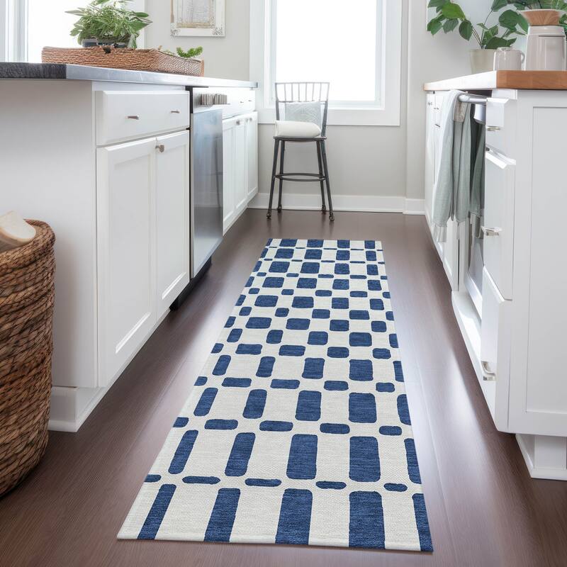 Machine Washable Indoor/ Outdoor Chantille Contemporary Geo Rug