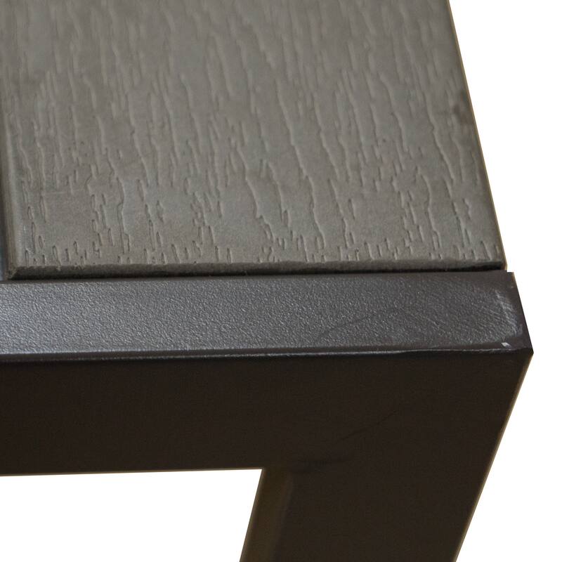 Kozyard Coolmen Outdoor Patio Dining Table with Powder-Coated Frame and Wood Like Laminate Table Top