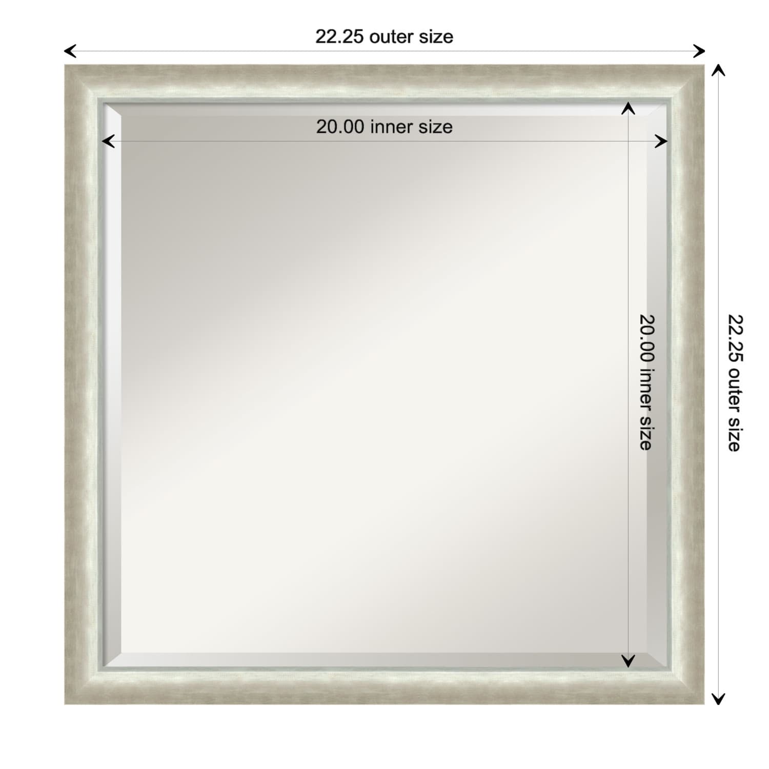 Two Tone Beveled Wood Framed Bathroom Vanity Wall Mirror