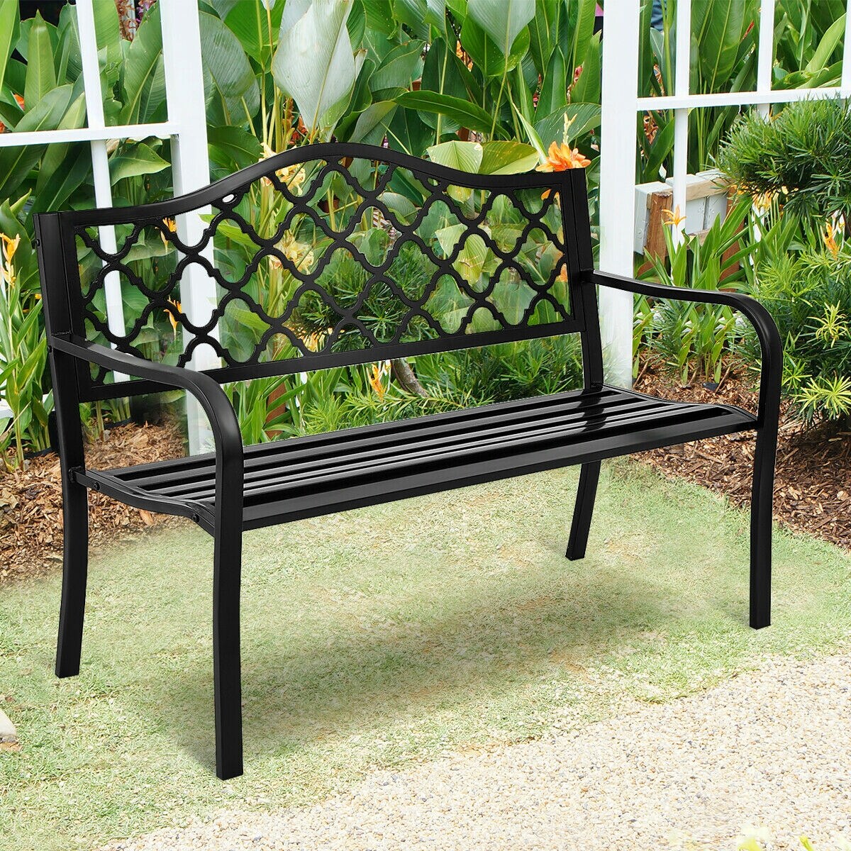 Shop Costway 50 Patio Garden Bench Loveseats Park Yard Furniture