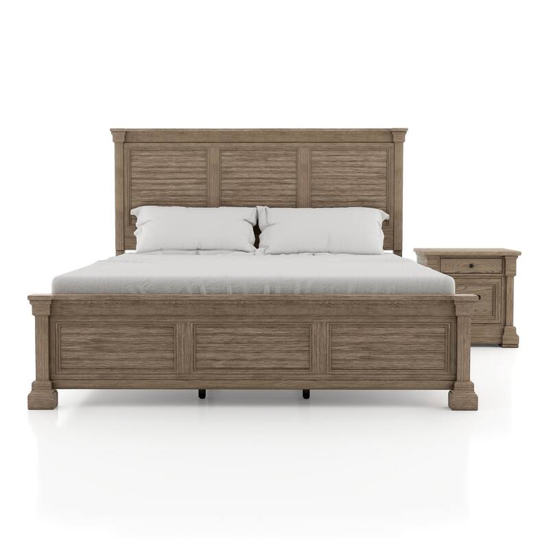 Furniture of America Wacine 2-Piece Weathered Grey Wood Panel Bedroom Set