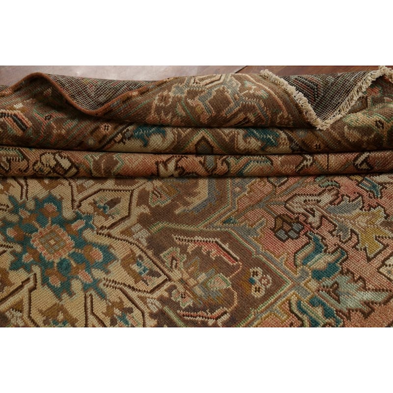 Geometric Heriz Persian Antique Area Rug Handmade Bedroom Wool Carpet - 7'7"x 10'9"