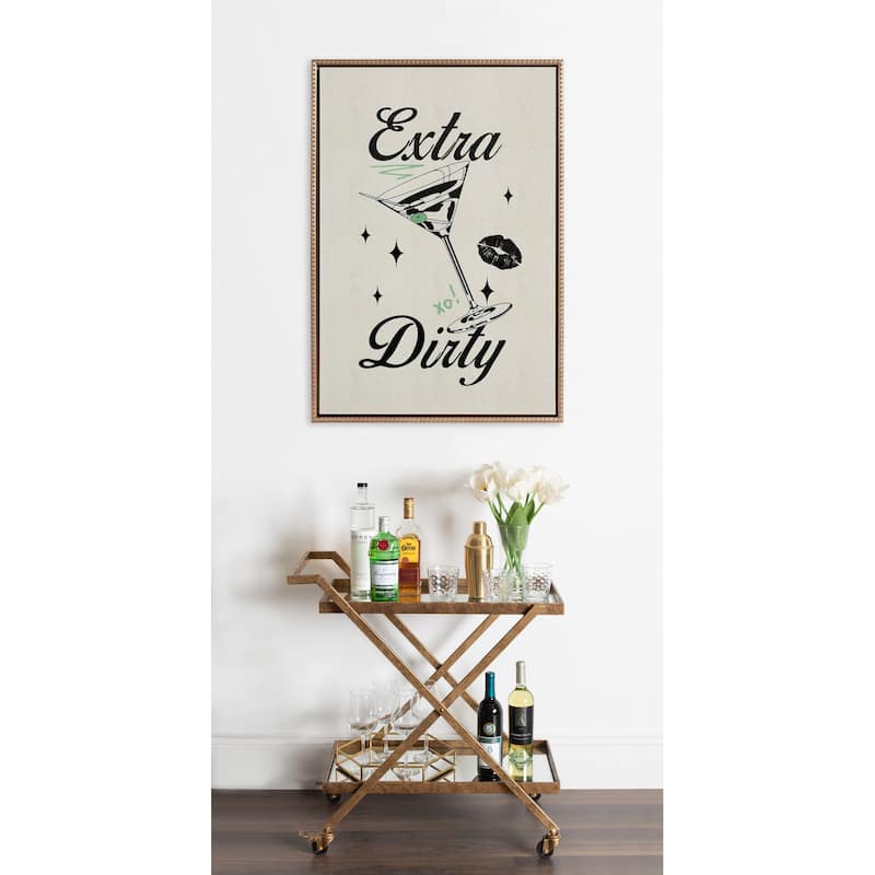 Kate and Laurel Sylvie Beaded Extra Dirty Framed Canvas by Alli Standefer
