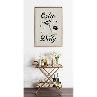 Kate and Laurel Sylvie Beaded Extra Dirty Framed Canvas by Alli Standefer