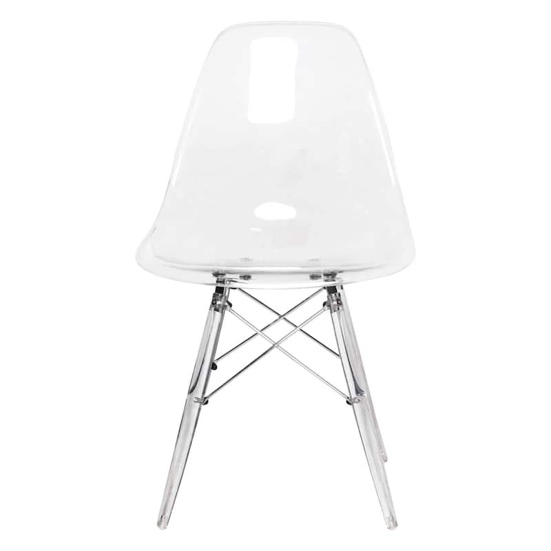 Dover Acrylic Accent Banquet Side Chair Dining Chair with Eiffel Legs for Indoor Outdoor Home Office Living Room & Kitchen