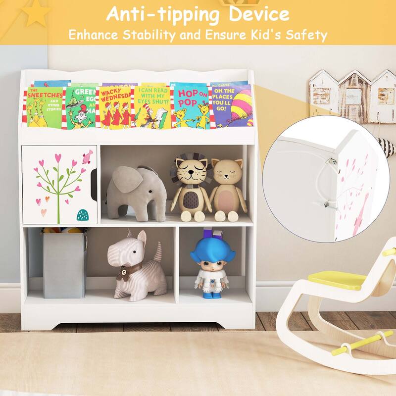 Costway Toy Storage Organizer 3-In-1 Kids Toy Shelf with Book Shelf, - See Details