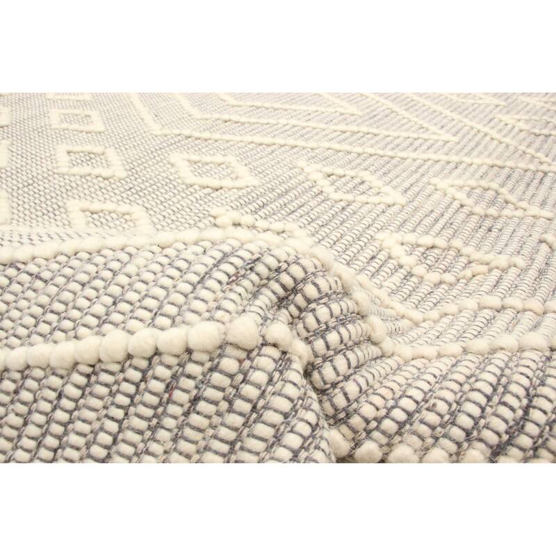 ECARPETGALLERY Braid weave Sienna Cream Wool Rug - 6'1 x 9'0