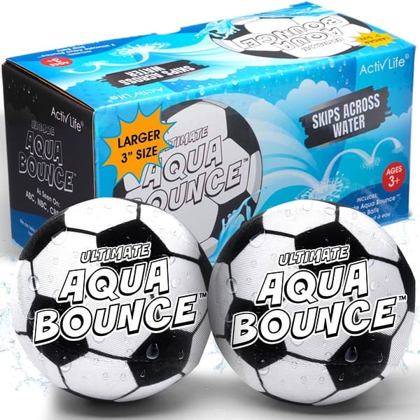 slide 2 of 6, Ultimate Larger 3" Skip Balls (Soccer), Beach Pool Toys for Kids 8-12, Summer Gifts, Water Games, Family Fun