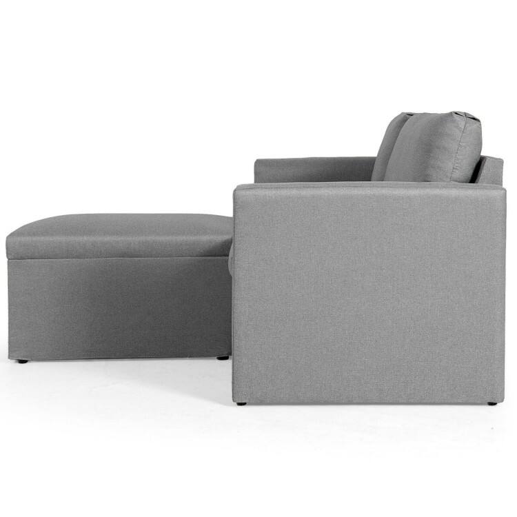 Convertible L-Shaped Sectional Sofa Couch with Reversible Chaise - 75.5" x 58.5" x 31.5" (W x D x H)