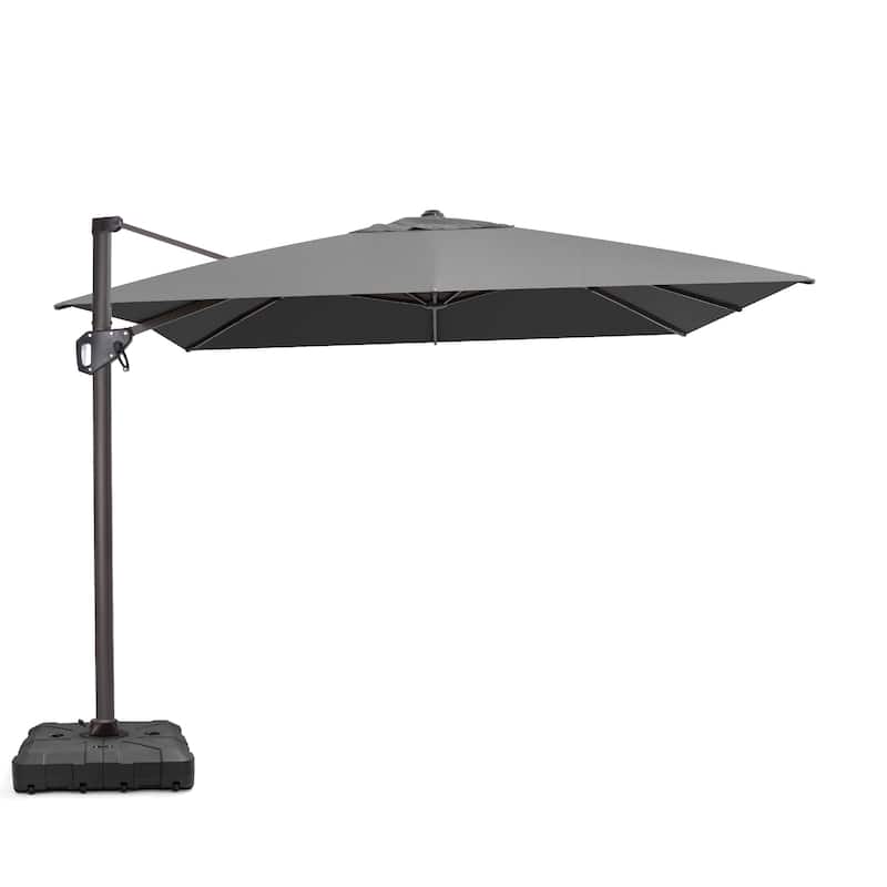 VredHom Patio Outdoor 9 x 11 FT Cantilever-Offset Umbrella with HDPE Base - DarkGrey