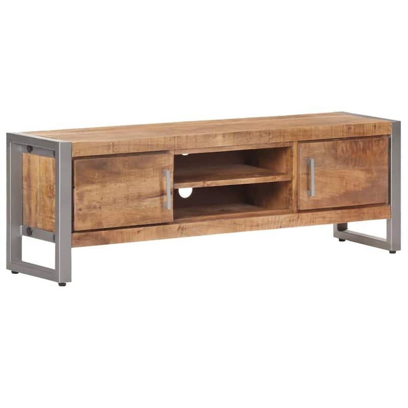 vidaXL TV Stand 47.2"x11.8"x15.7" Rough Mango Wood - 47.2" x 11.8" x 15.7"