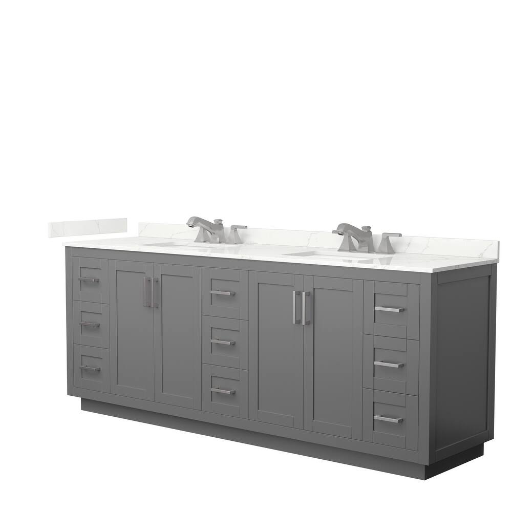 Miranda 84-inch Double Vanity, Quartz Top
