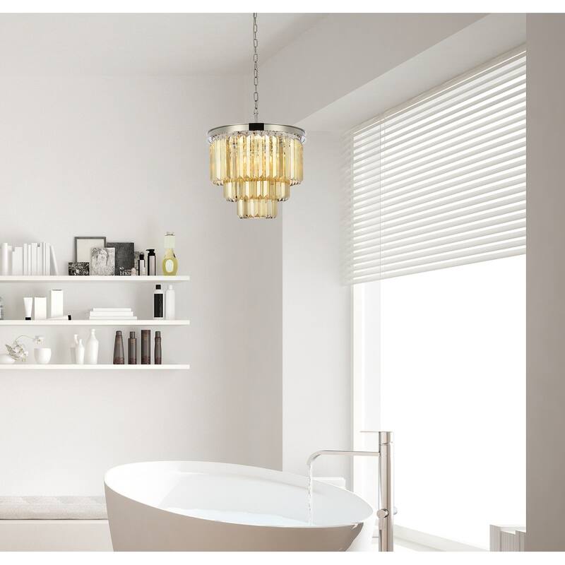 Royce Edge 9-Light Polished Nickel Chandelier