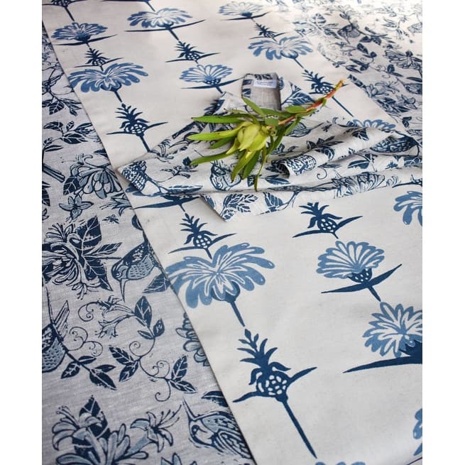 French Home Tropical Garden Table Runner - Indigo and Sky